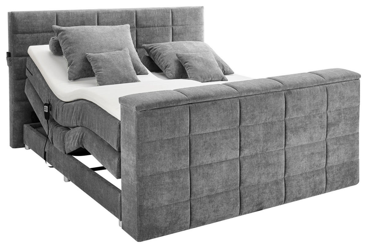 BOXSPRING-ÁGY 180/200 cm  szürke  - szürke, Konventionell, textil (180/200cm) - Carryhome