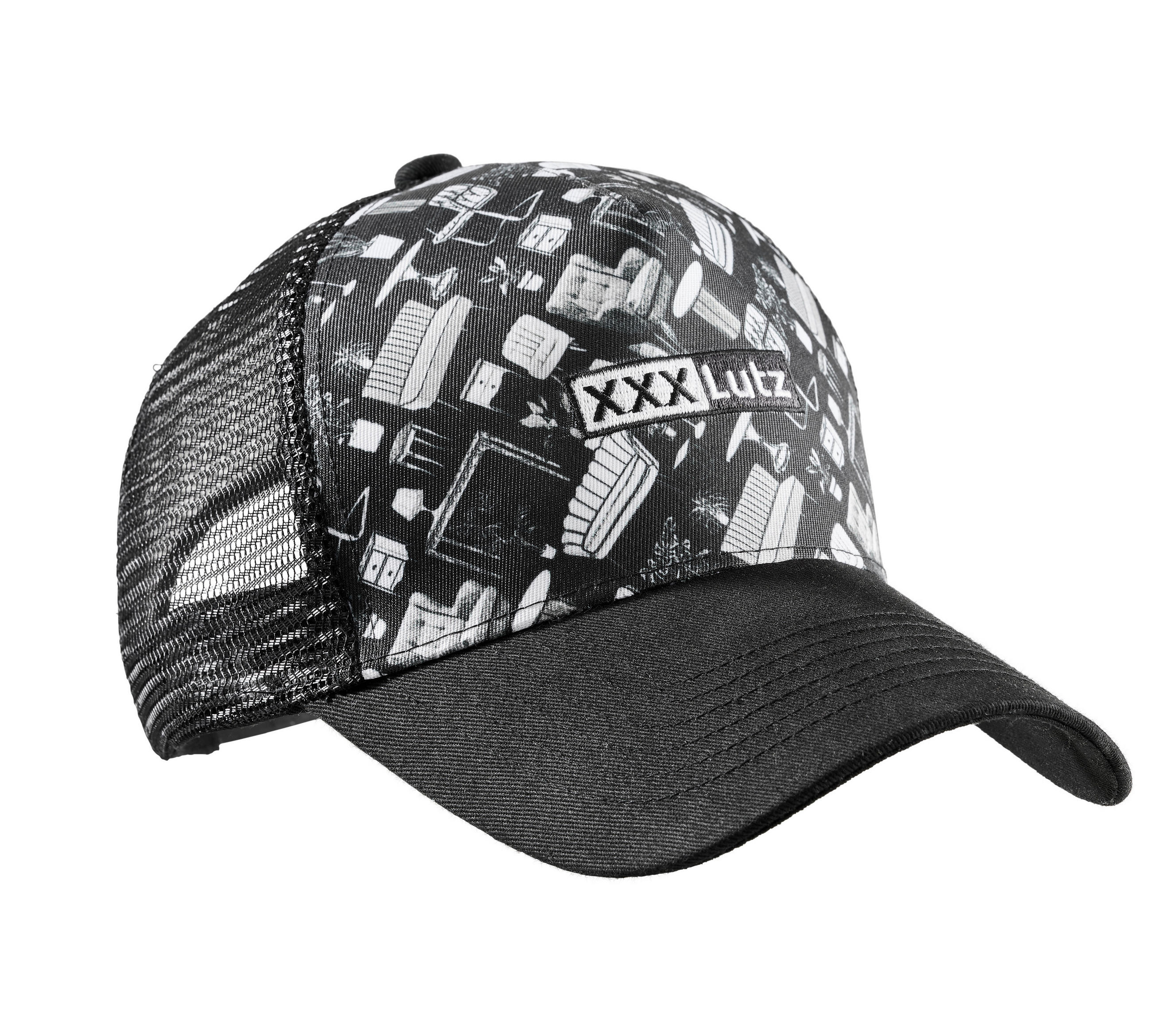 BASEBALLKAPPE - Schwarz/Weiß, Design, Textil