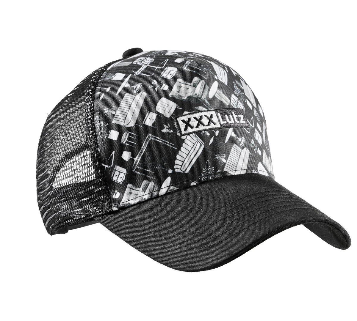 BASEBALLKAPPE - Schwarz/Weiß, Design, Textil