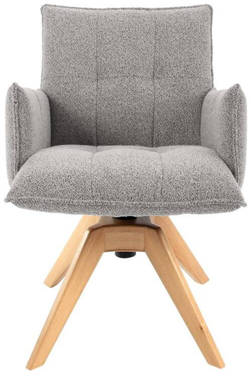 ARMLEHNSTUHL in Webstoff - Eichefarben/Hellgrau, Design, Holz/Textil (57/86/65cm) - Valnatura