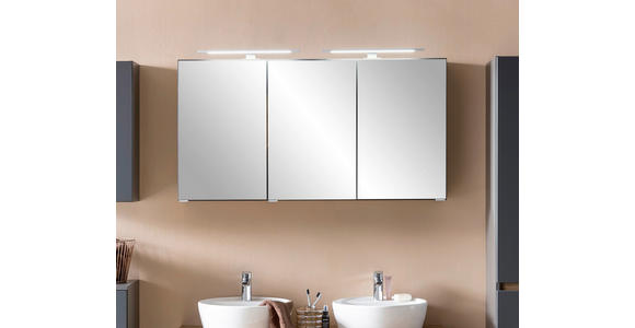 SPIEGELSCHRANK 120/64/20 cm  - Graphitfarben, Natur, Holzwerkstoff (120/64/20cm) - Xora