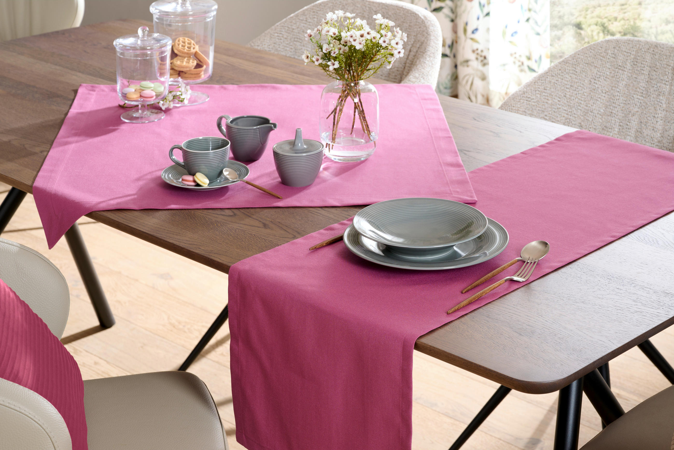 UBRUS, 80/80 cm, růžová - růžová, Konvenční, textil (80/80cm) - Novel