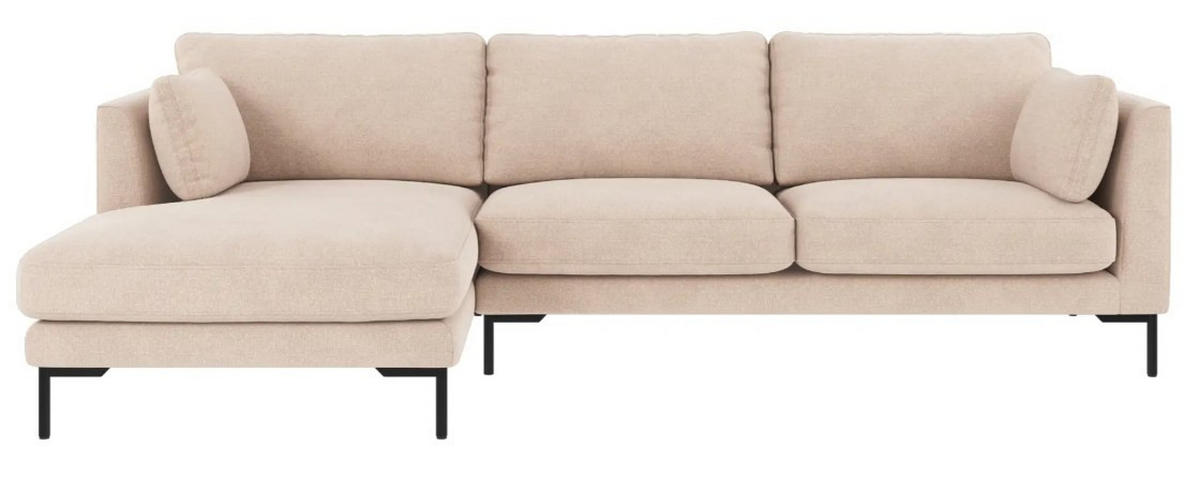 SOFFA i beige  - beige/svart, Klassisk, metall/trä (160/83/270cm) - Rowico