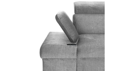 ECKSOFA Grau Flachgewebe Schlaffunktion, Armteilverstellung, Kopfteilverstellung, Sitztiefenverstellung  - Schwarz/Grau, MODERN, Textil/Metall (258/210cm) - Landscape