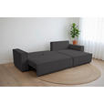 ECKSOFA inkl. Funktionen Dunkelgrau Cord  - Dunkelgrau/Schwarz, Design, Textil (267/141cm) - Xora