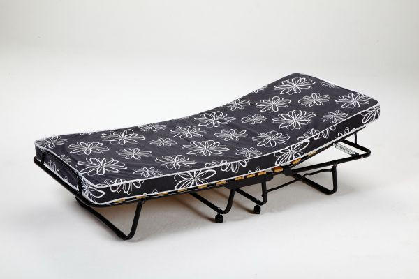 HOPFÄLLBAR SÄNG i metall, textil svart, vit  - vit/svart, Design, metall/textil (80/185cm) - Livetastic