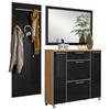 GARDEROBE 3-teilig  in 190/195/31 cm  - Eichefarben/Anthrazit, Design, Glas/Holz (190/195/31cm)