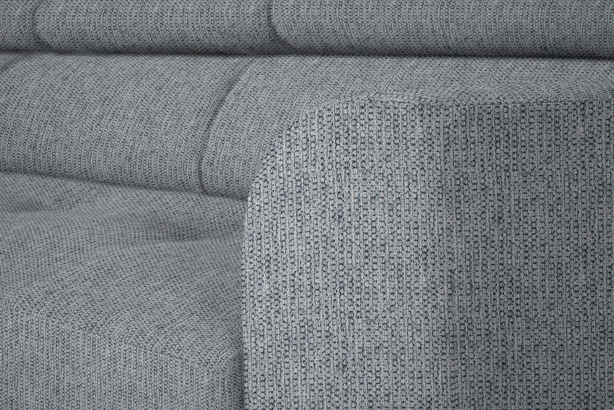 ECKSOFA in Webstoff Hellgrau  205/280 cm  - Hellgrau/Schwarz, Design, Textil/Metall (205/280cm) - Xora