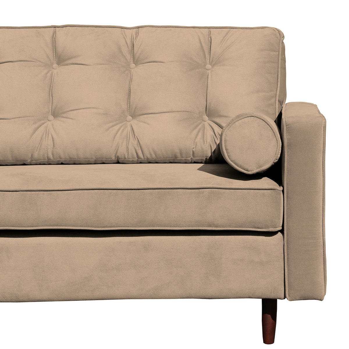 ECKSOFA VANCOUVER Hellbraun Mikrofaser Zierkissen, Rückenkissen  - Hellbraun/Braun, Design, Holz/Textil (169/240cm) - P & B