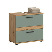 WASCHBECKENUNTERSCHRANK 60/57/34 cm  - Salbeigrün/Schwarz, Trend, Holzwerkstoff/Kunststoff (60/57/34cm) - MID.YOU