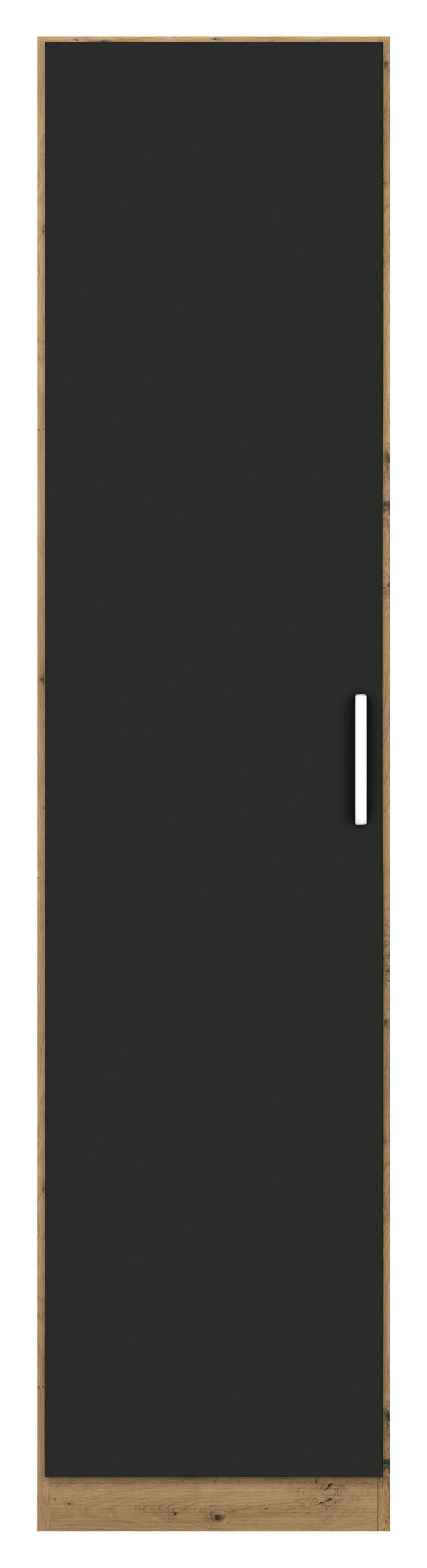 DREHTÜRENSCHRANK 47/210/54 cm 1-türig Grau, Eiche Artisan  - Chromfarben/Eiche Artisan, MODERN, Holzwerkstoff/Kunststoff (47/210/54cm) - Rauch Möbel
