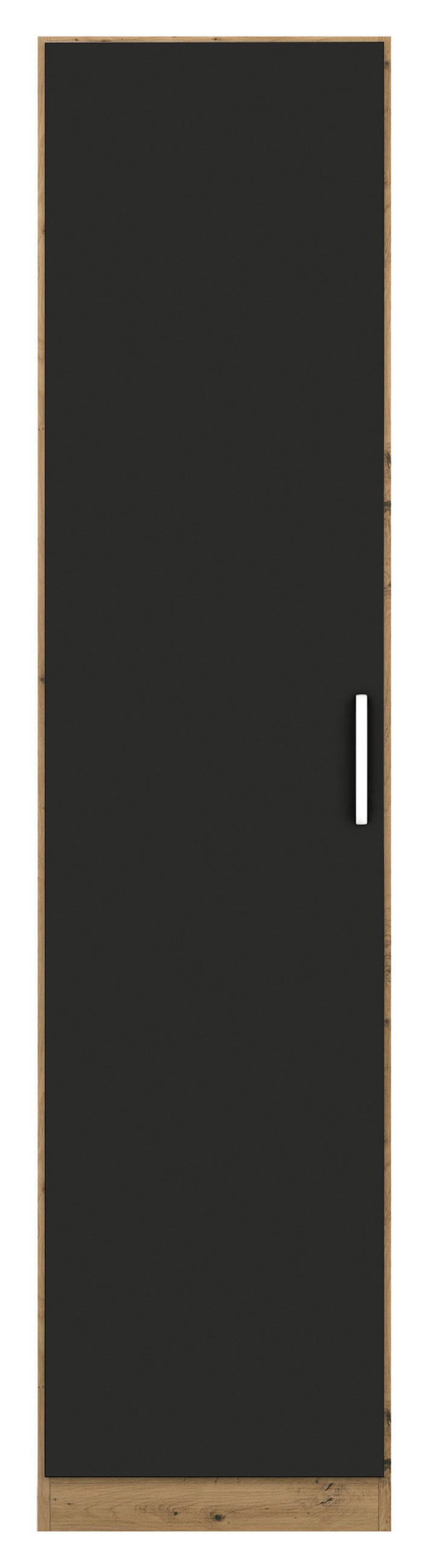 DREHTÜRENSCHRANK in Eiche Artisan, Grau  - Chromfarben/Eiche Artisan, Modern, Holzwerkstoff/Kunststoff (47/197/54cm) - Rauch Möbel