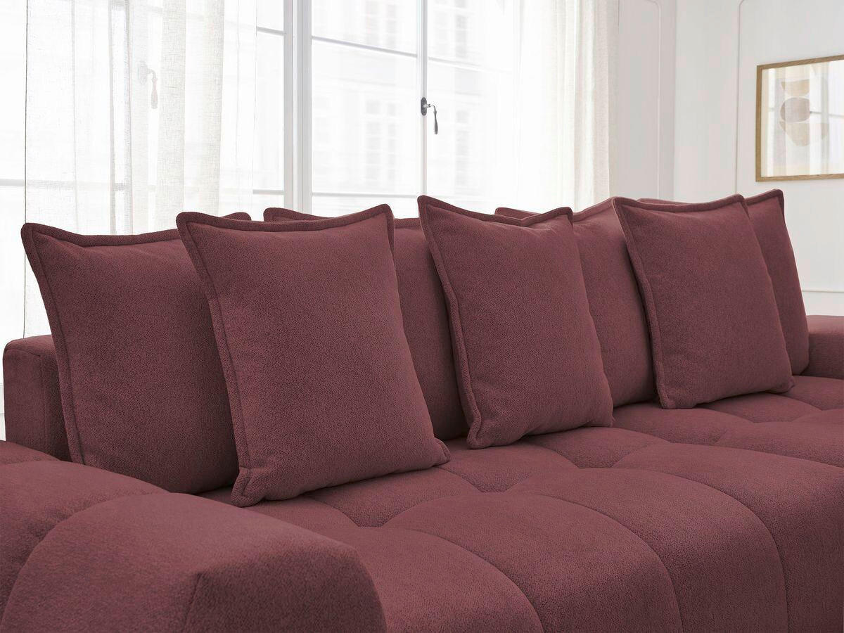 ECKSCHLAFSOFA EVEREST  mit Rücken echt, Armteil links, Armteil rechts Flachgewebe Rot  - Rot/Schwarz, MODERN, Kunststoff/Textil (318/180cm) - Livetastic