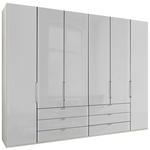 FALTTÜRENSCHRANK 300/216/58 cm 4-türig Weiß  - Chromfarben/Weiß, KONVENTIONELL, Glas/Holzwerkstoff (300/216/58cm) - Dieter Knoll