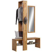 PREDSOBA divji hrast hrast - hrast, Natur, steklo/les (120/200/39cm) - Linea Natura