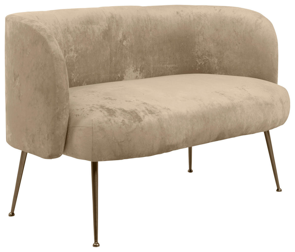 2-SITZER-SOFA Velours Beige  - Beige, KONVENTIONELL, Textil (126/77/70cm) - MID.YOU