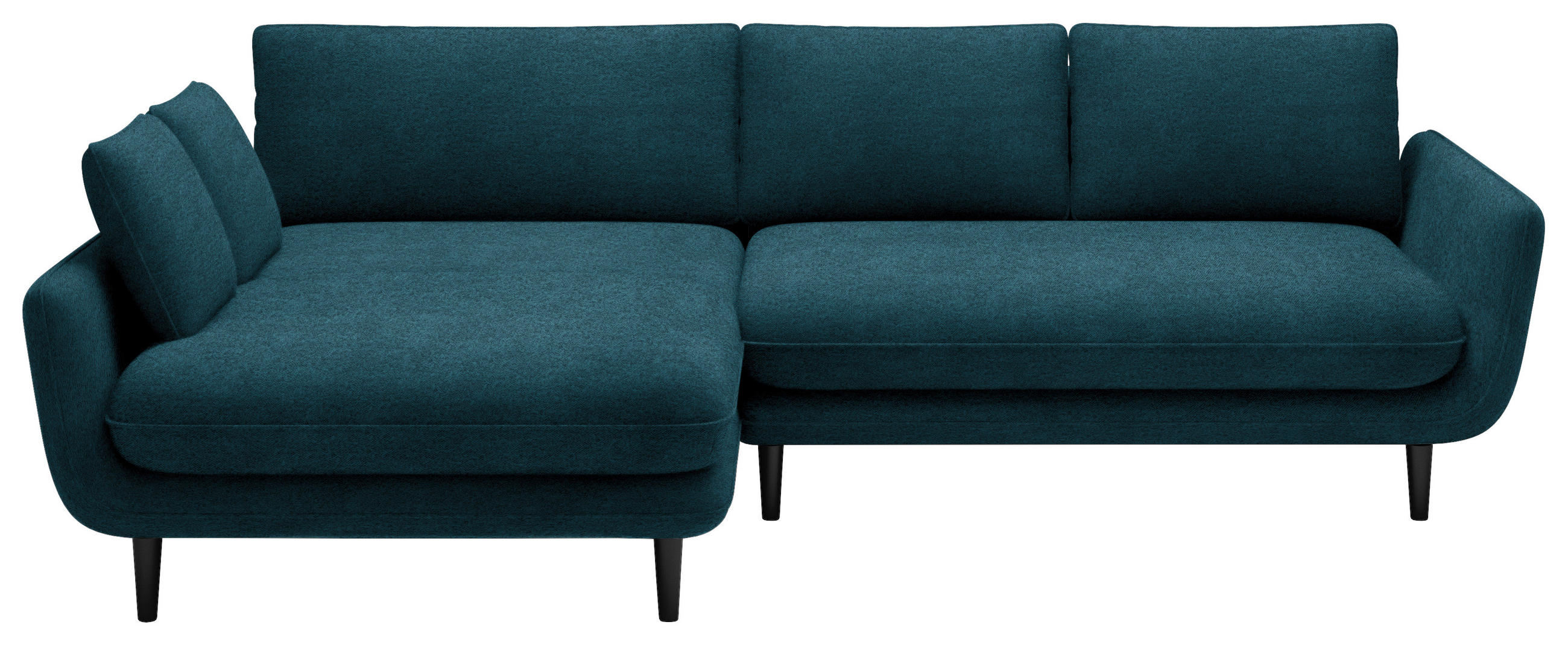 ECKSOFA in Velours Blau  - Blau/Schwarz, Design, Holz/Textil (167/260cm) - Welnova