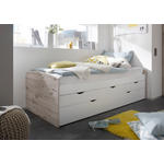 AUSZIEHBETT 90-180/200 cm  in Naturfarben, Weiß  - Naturfarben/Weiß, Design, Holzwerkstoff (90-180/200cm) - Carryhome