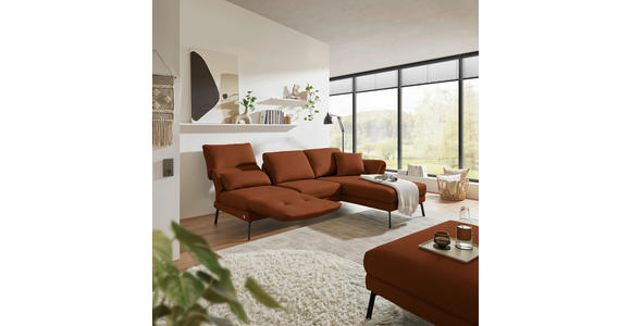 ECKSOFA  in Flachgewebe Kupferfarben  255-365/175-224 cm  - Schwarz/Kupferfarben, Design, Textil/Metall (255-365/175-224cm) - Dieter Knoll