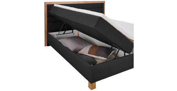 BOXBETT 160/200 cm in Schwarz, Eiche Artisan - Schwarz/Eiche Artisan, KONVENTIONELL, Holz/Textil (160/200cm) - Carryhome