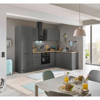 ECKKÜCHE 270/165 cm  in Graphitfarben  - Schwarz/Graphitfarben, Basics, Holzwerkstoff/Metall (270/165cm) - Carryhome