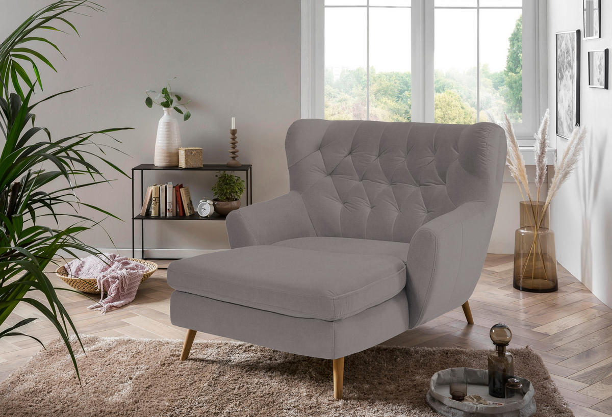 XXL-SESSEL in Flachgewebe Taupe  - Taupe, Design, Holz/Textil (120/101/165cm) - Stylife