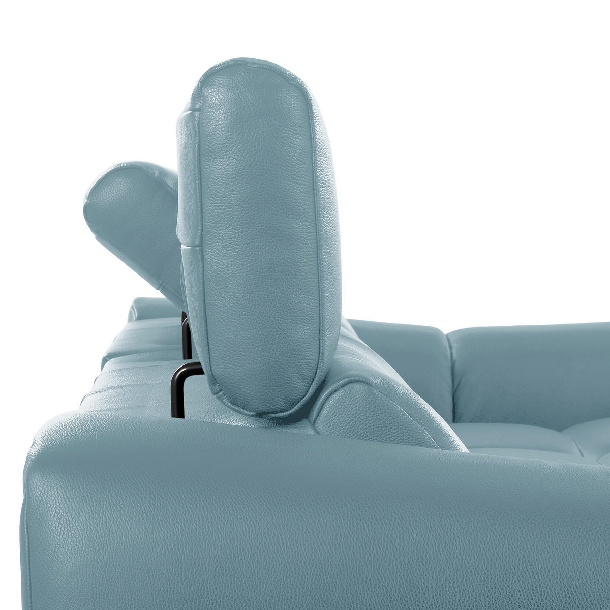 ECKSOFA  Echtleder Hellblau  - Schwarz/Hellblau, Design, Leder/Kunststoff (274/177cm) - Livetastic