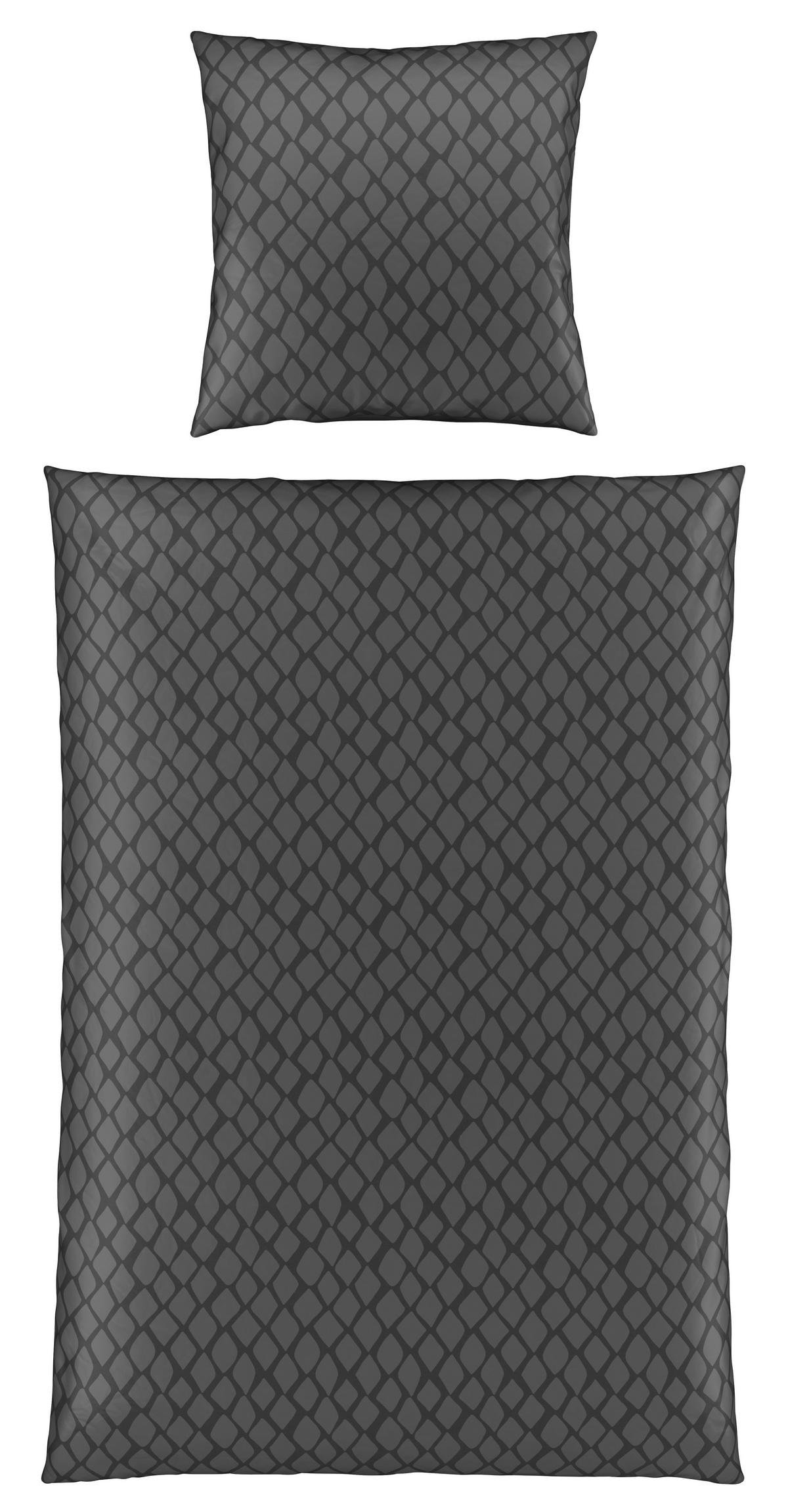 BETTWÄSCHESET Satin 160/210 cm  65 cm/100 cm  - Anthrazit/Silberfarben, Design, Textil (160/210cm) - Dieter Knoll