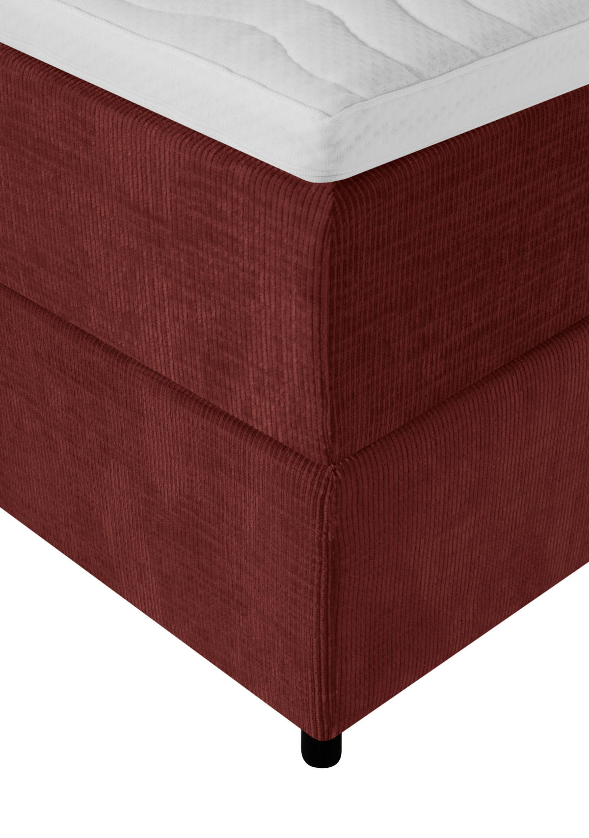 BOXSPRINGBETT 120/200 cm  in Bordeaux  - Bordeaux/Schwarz, Design, Textil/Metall (120/200cm) - Welnova