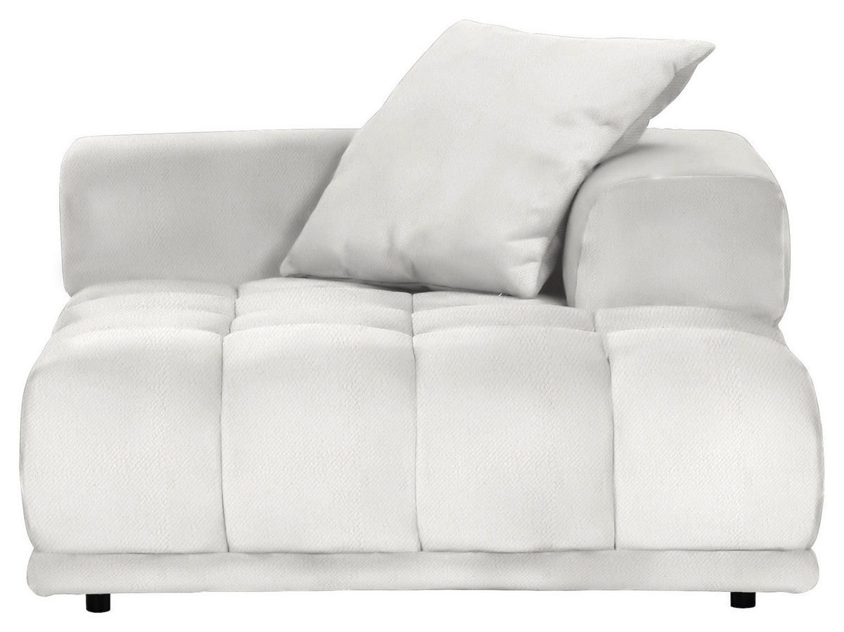 SOFAELEMENT in Plüsch Creme  - Creme/Schwarz, Konventionell, Kunststoff/Textil (125/66/155cm) - Carryhome