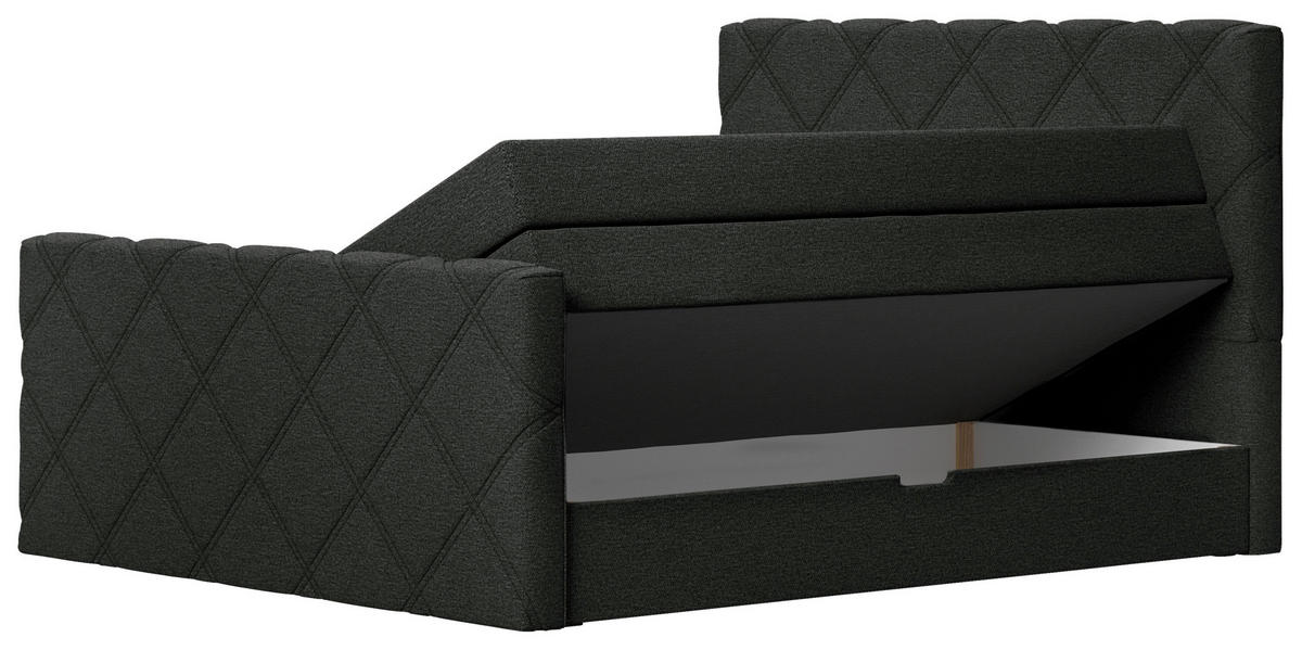BOXSPRINGBETT 180/200 cm  in Schwarz  - Schwarz, Konventionell, Textil (180/200cm) - Esposa