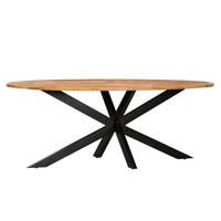 MASĂ din lemn, 180/90/76 cm,   - culoare natur/negru, Design, lemn/metal (180/90/76cm) - Livetastic