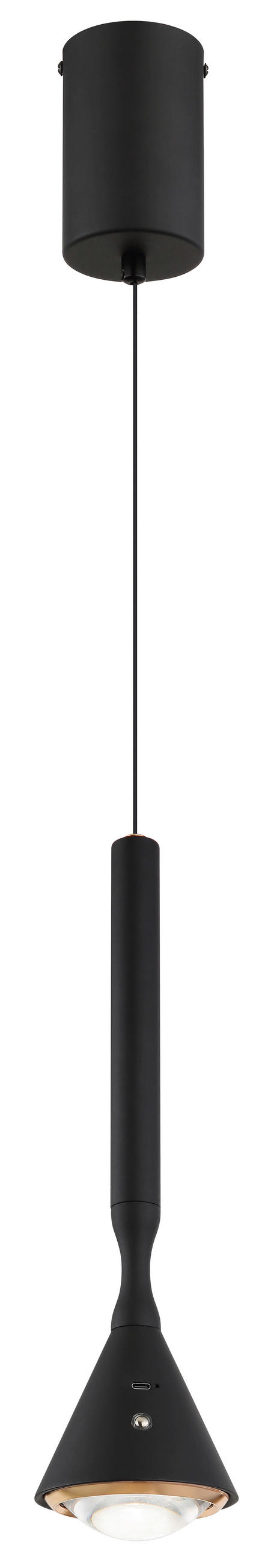 ZÁVĚSNÉ LED SVÍTIDLO, 9,9/50-210 cm  - bílá/černá, Design, kov/plast (9,9/50-210cm) - Globo