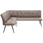 ECKBANK 170/210 cm Mikrofaser Braun, Schwarz   - Schwarz/Braun, Design, Textil/Metall (170/210cm) - Hom`in