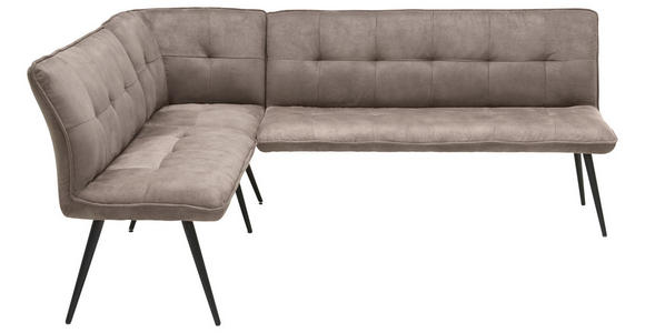 ECKBANK 170/210 cm in Braun, Schwarz - Schwarz/Braun, Design, Textil/Metall (170/210cm) - Hom`in