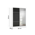 SCHWEBETÜRENSCHRANK 201/223/68 cm 2-türig Schwarz, Weiß  - Schwarz/Weiß, KONVENTIONELL, Glas/Holzwerkstoff (201/223/68cm) - Novel