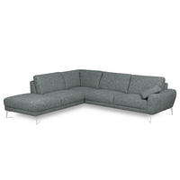 ECKSOFA  Webstoff Anthrazit  - Chromfarben/Anthrazit, Design, Textil/Metall (250/273cm) - Livetastic