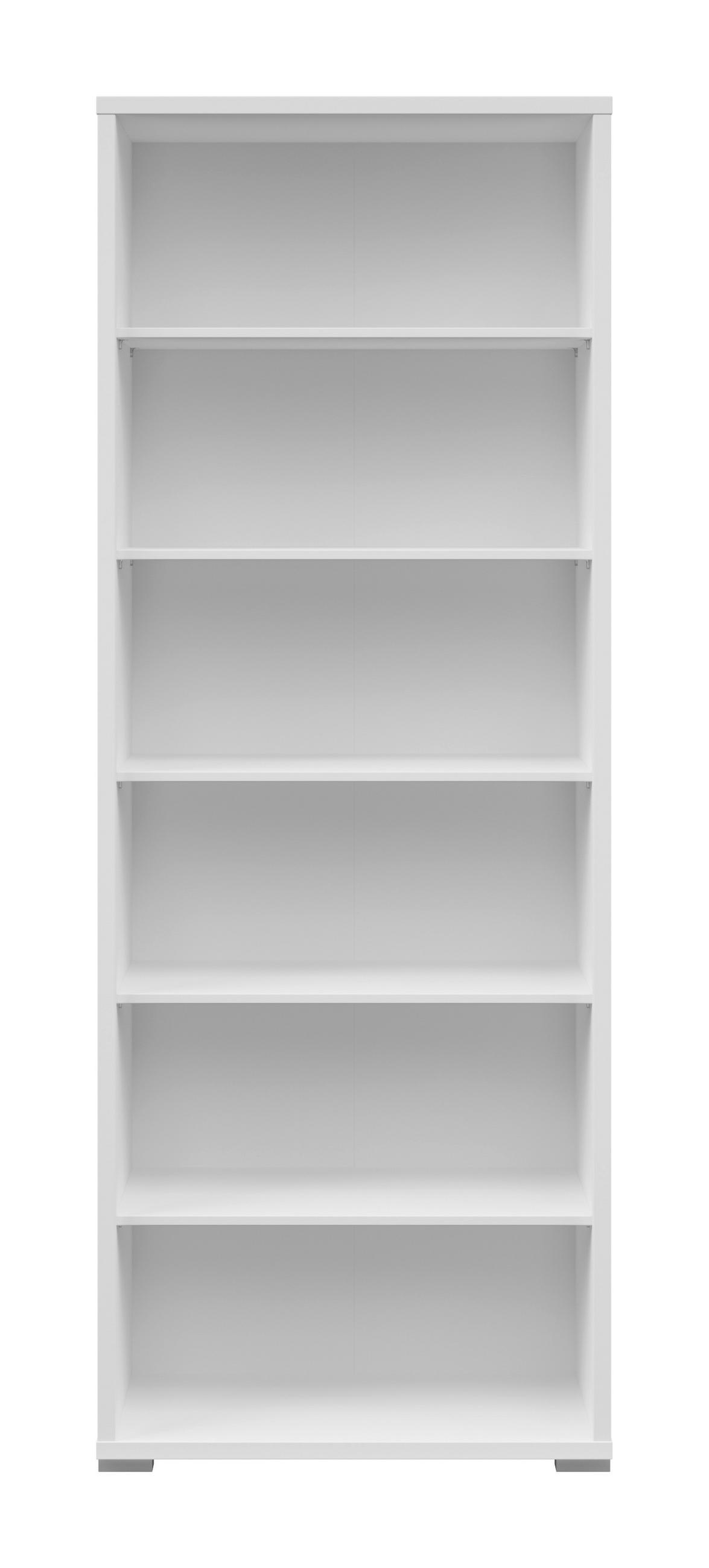 AKTENREGAL 79,7/210,4/39,5 cm  - Weiss/Silberfarben, Konventionell, Holzwerkstoff/Kunststoff (79,7/210,4/39,5cm) - Voleo