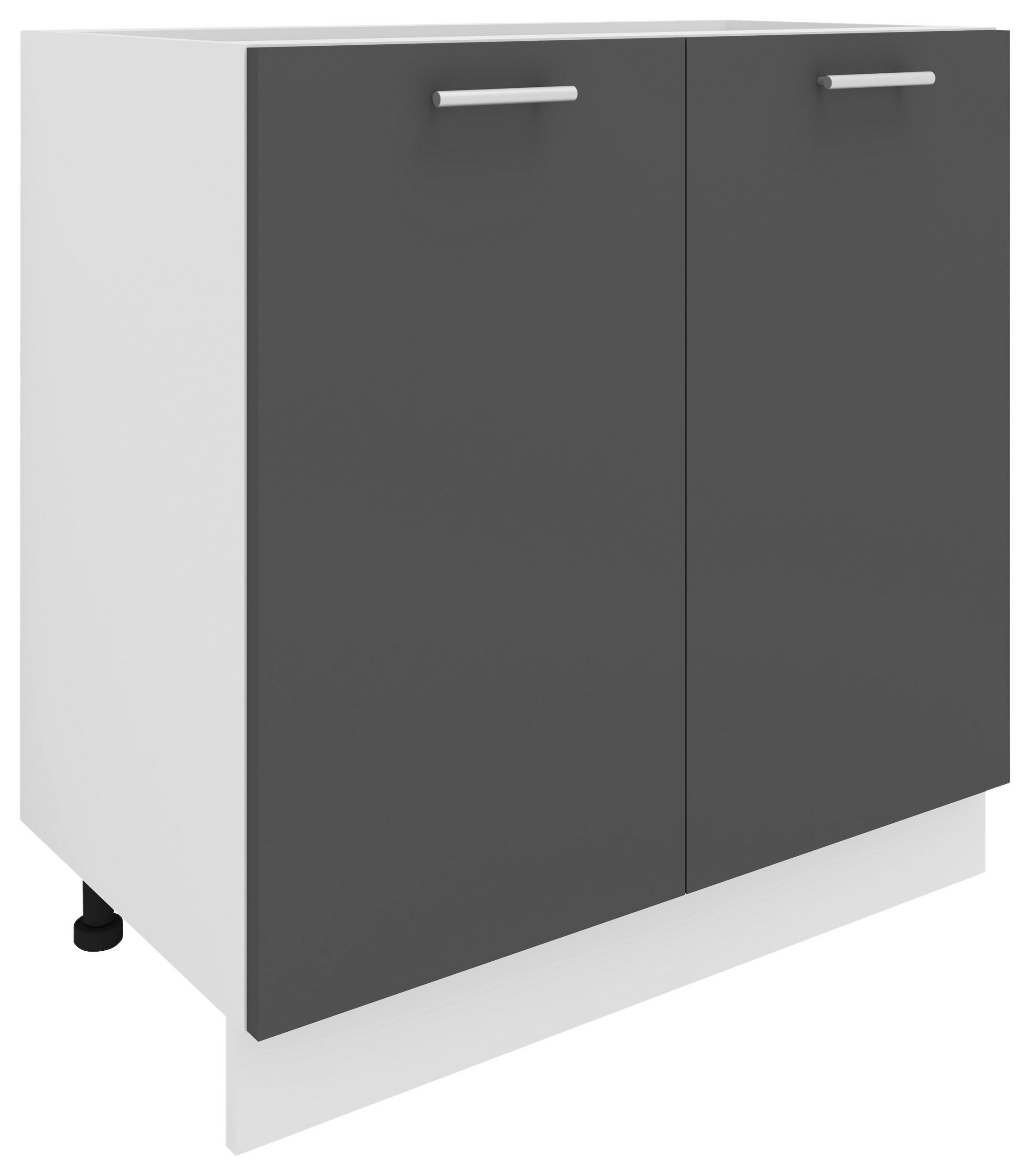 BÄNKSKÅP 80/82/46 cm  i antracit, vit  - vit/aluminiumfärg, Klassisk, metall/trämaterial (80/82/46cm) - MID.YOU