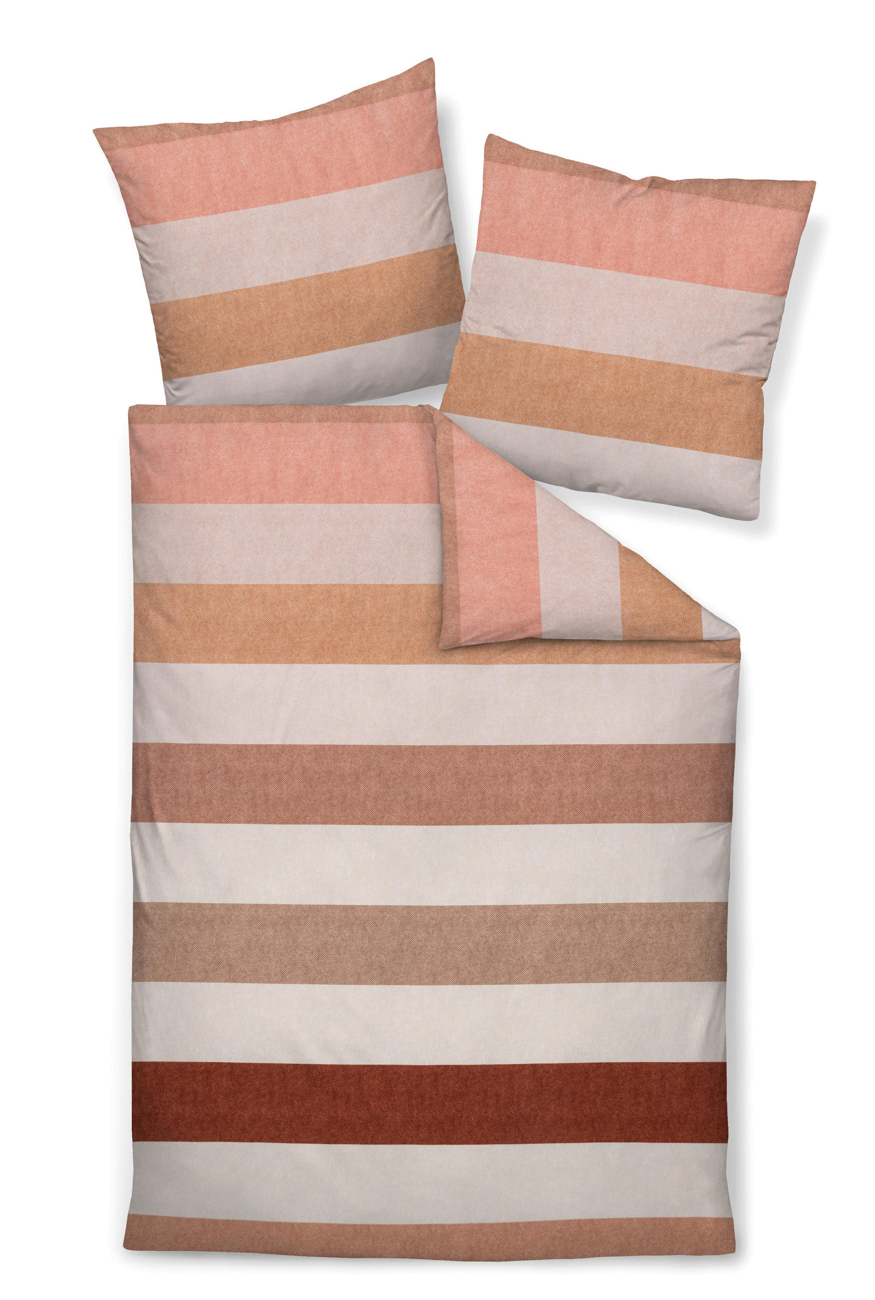 POSTELJNINA 135/200 cm bombažni flanel terakota  - terakota, Konvencionalno, tekstil (135/200cm) - Janine