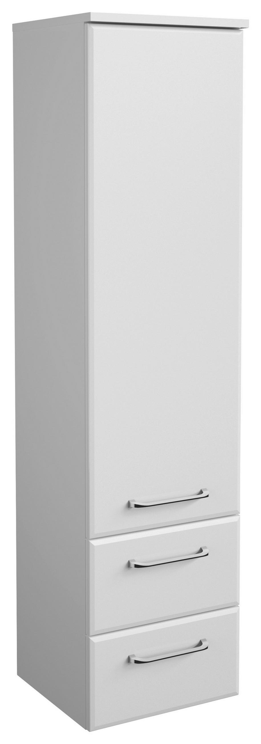 MIDISCHRANK 35/136,1/33 cm  - Weiss Hochglanz/Chromfarben, Konventionell, Glas/Holzwerkstoff (35/136,1/33cm) - Xora