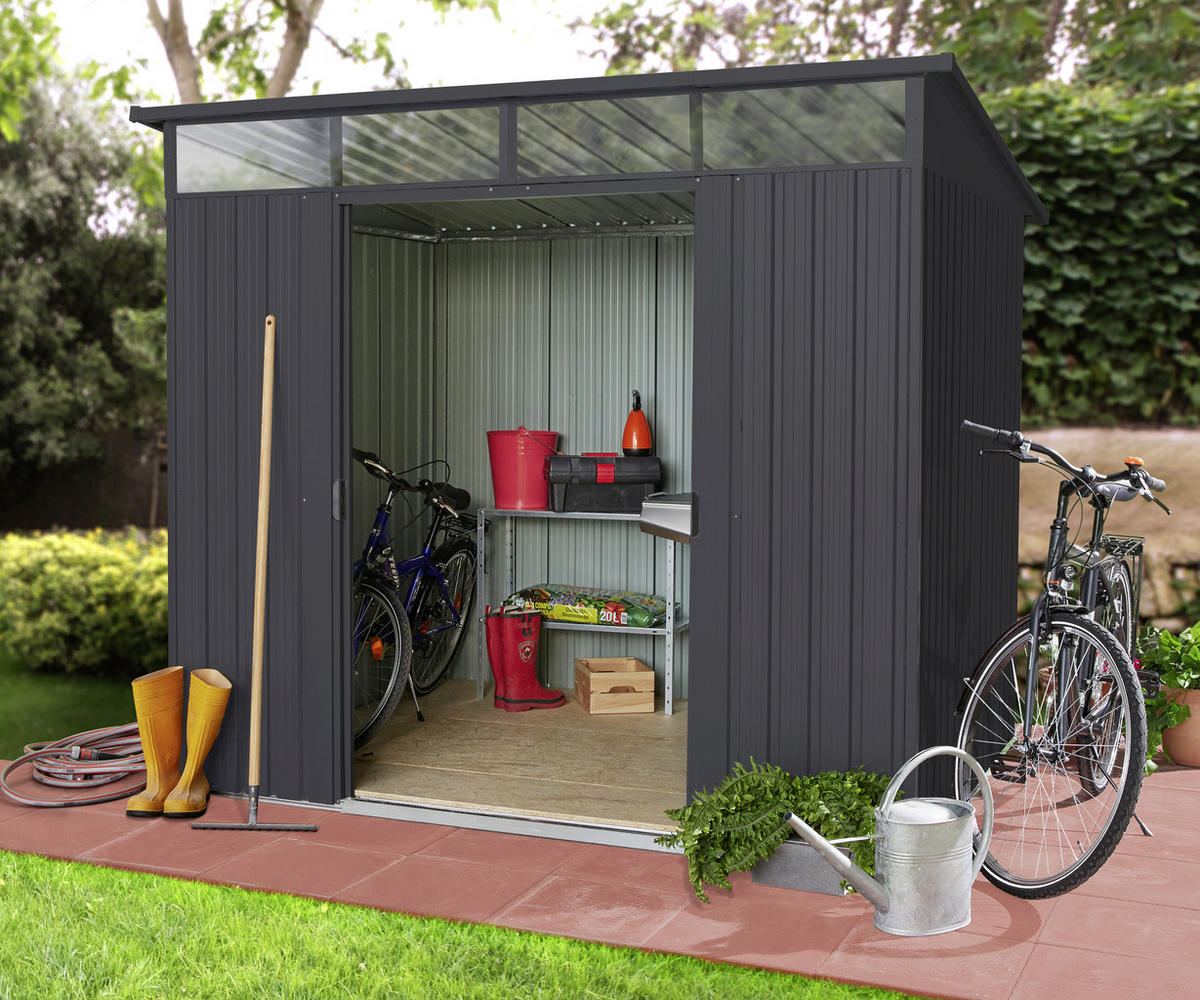 GERÄTEHAUS 238/203/194 cm  - Anthrazit, Basics, Metall (238/203/194cm)
