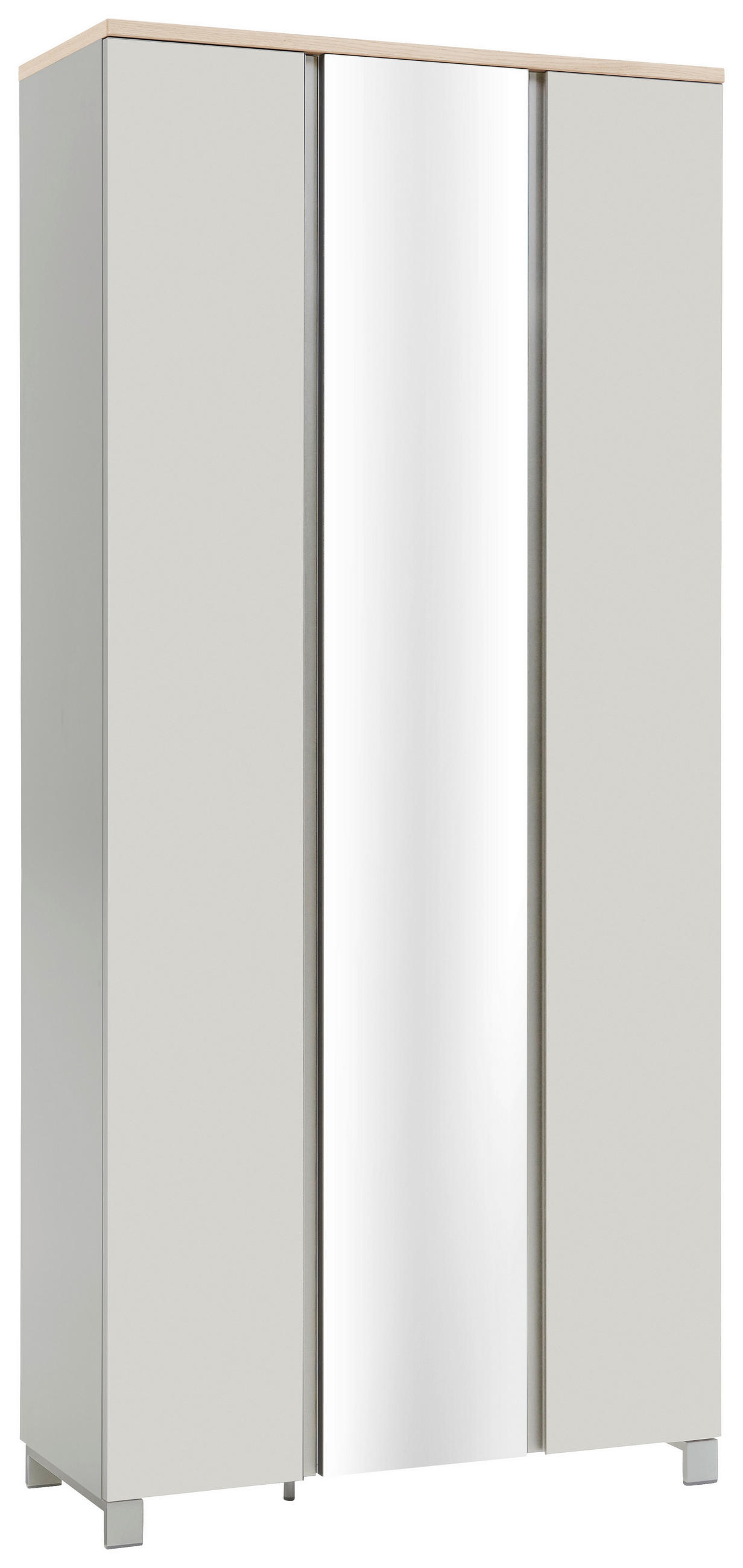 GARDEROBENSCHRANK Balkeneiche furniert Weiß, Eichefarben - Eichefarben/Silberfarben, Design, Holz/Holzwerkstoff (89/193/37cm) - Dieter Knoll