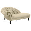 RÉCAMIERE in Velours Beige  - Beige/Schwarz, Design, Holz/Textil (216/91/103cm) - MID.YOU