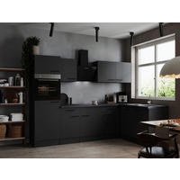 ECKKÜCHE 280/172 cm  in Dunkelgrau  - Dunkelgrau/Schwarz, Design, Holzwerkstoff/Metall (280/172cm) - Respekta