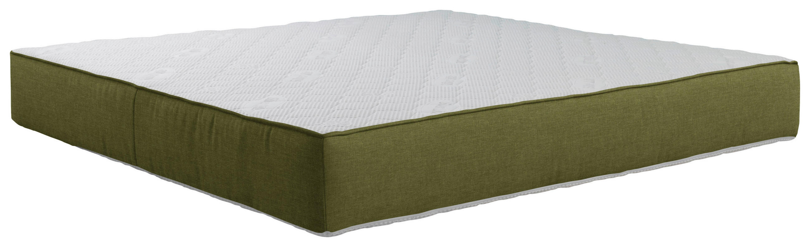 TASCHENFEDERKERNMATRATZE 180/200 cm Höhe ca. 25 cm  - Weiß/Olivgrün, Trend, Textil (180/200cm) - Esposa
