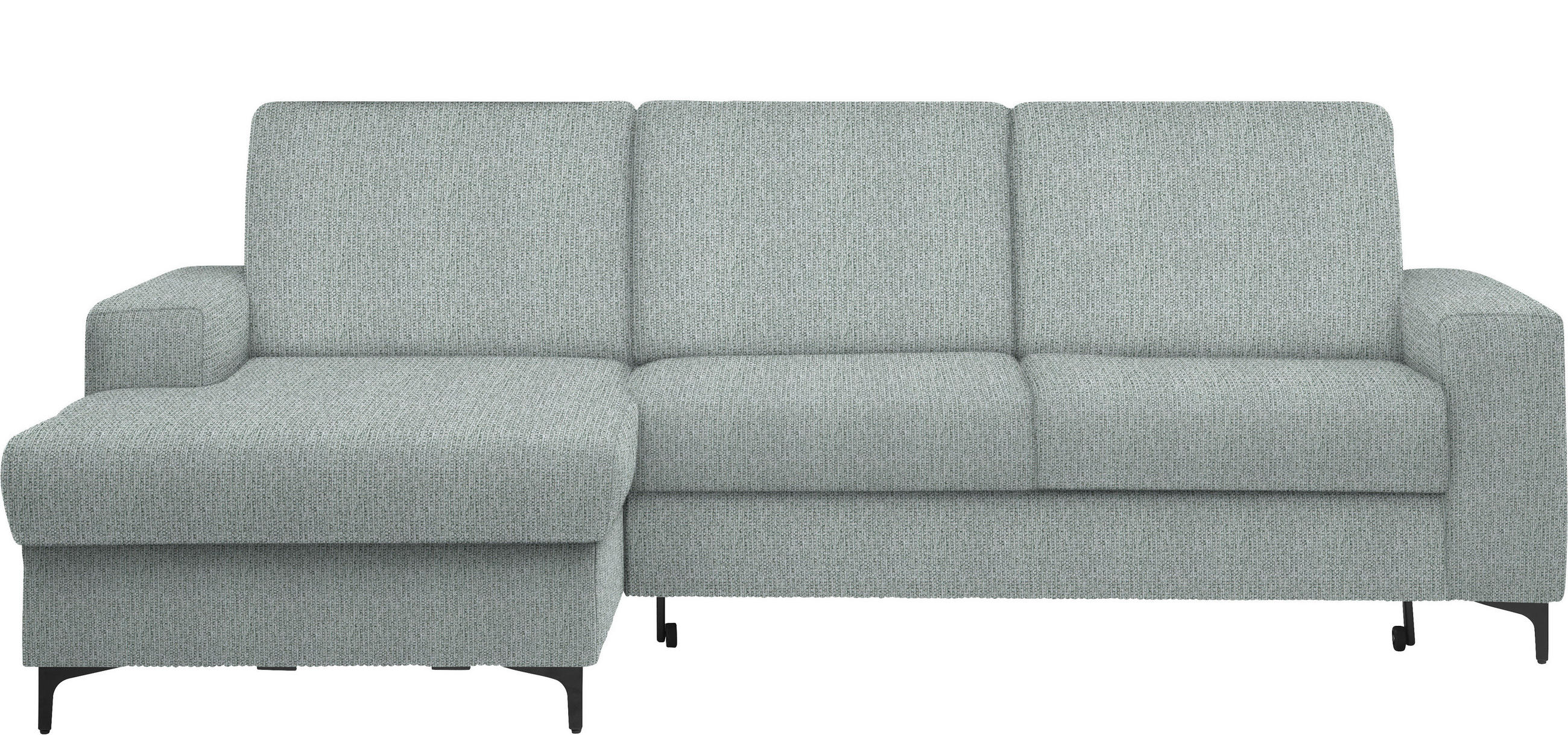 ECKSOFA in Webstoff Grau  - Schwarz/Grau, Konventionell, Textil/Metall (167/247cm) - Stylife
