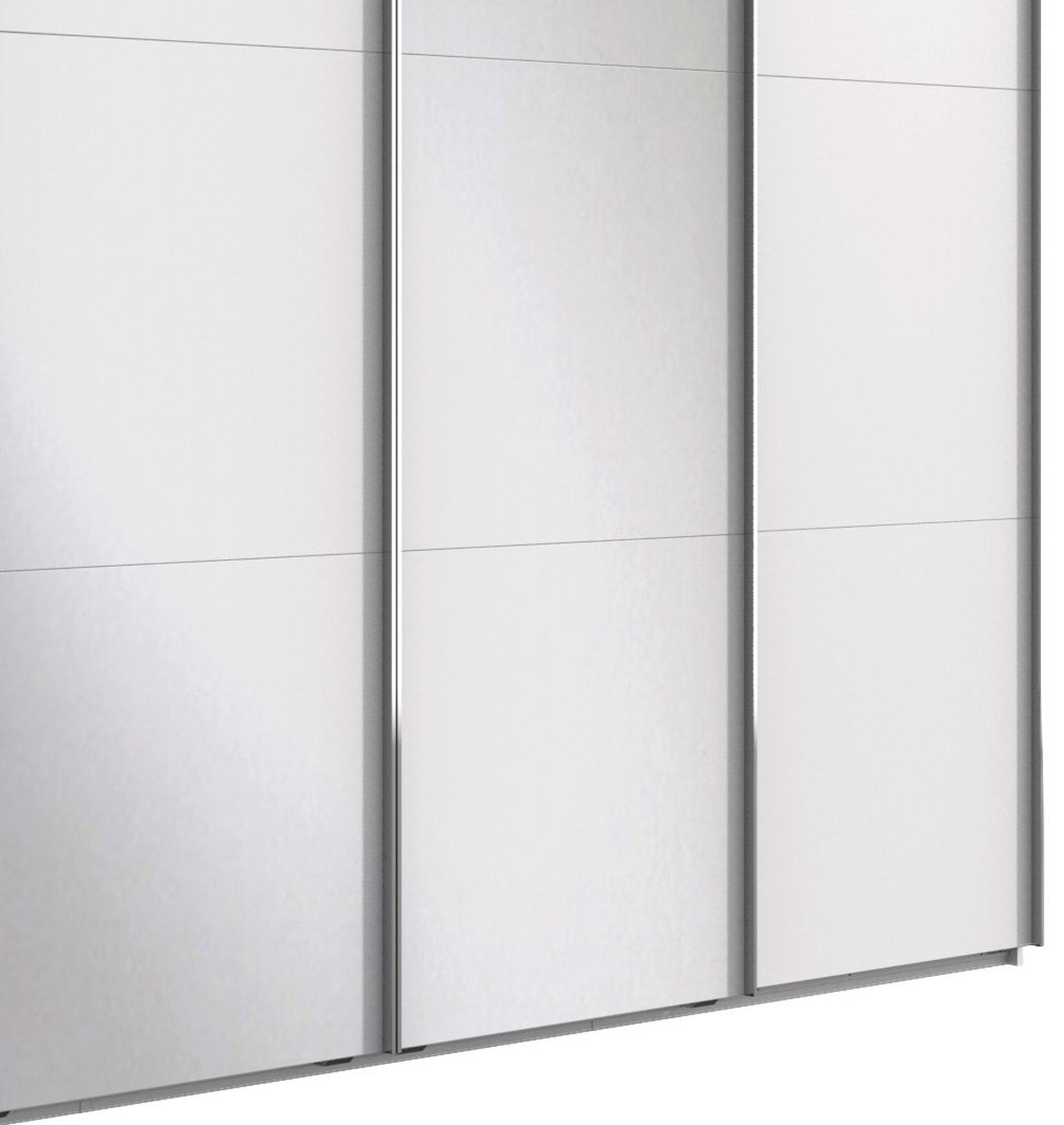 ŠATNÍ SKŘÍŇ SE ZRCADLEM, bílá, 350/216/65 cm - bílá/barvy chromu, Basics, kov/kompozitní dřevo (350/216/65cm) - MID.YOU