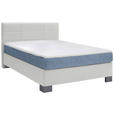 BOXSPRINGBETT 140/200 cm  in Hellgrau  - Hellgrau/Graphitfarben, Design, Holz/Textil (140/200cm) - Hom`in