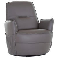 XXL-SESSEL Dunkelgrau  - Dunkelgrau, Design, Leder/Metall (83/90/85cm) - Landscape